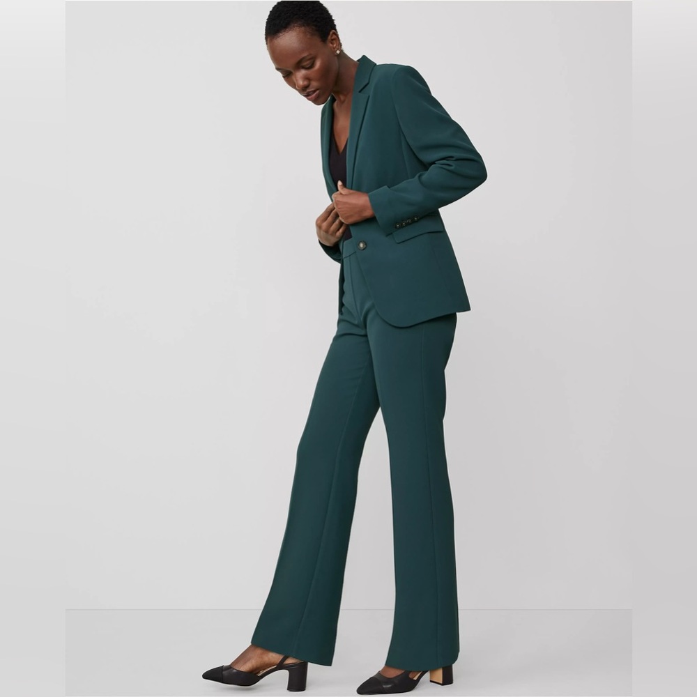 Ann Taylor The Petite Trouser Pant in Fluid Crepe Deep Slate Green Size 4 P NWOT